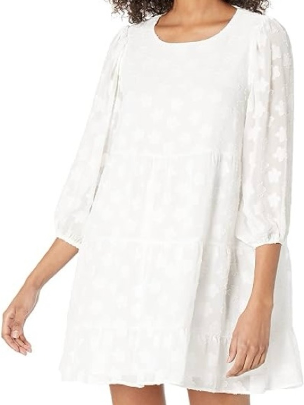 Show Me Your MuMu Portobello White Floral Tiered Pockets Flowy Mini Dress 3757